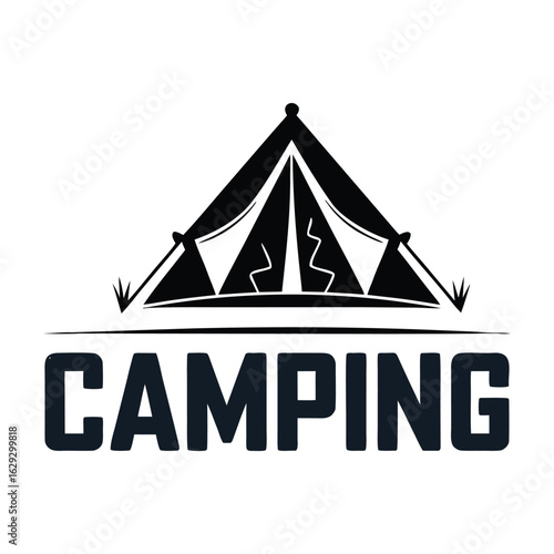 Vector Camping Emblem for Outdoor Recreation and Hiking Clubs
