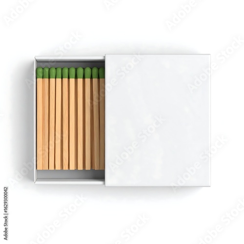 Blank matchbox with wooden matches