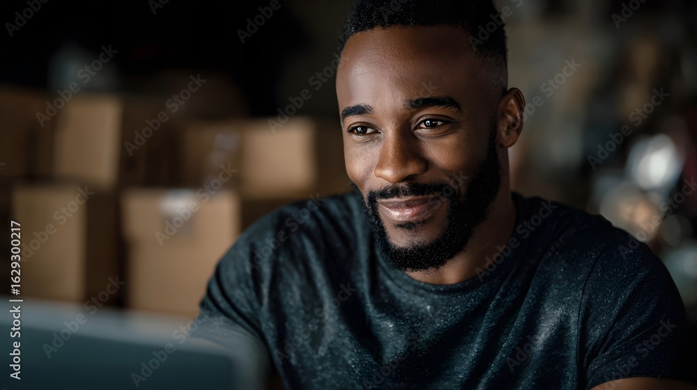 Obraz premium Successful business owner overseeing ecommerce order shipping in their warehouse