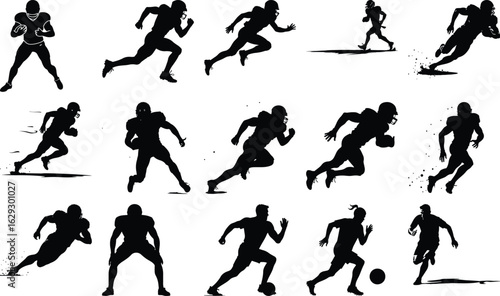 American Football helmet, sports, running   Vector graphics Set" vector bundle
