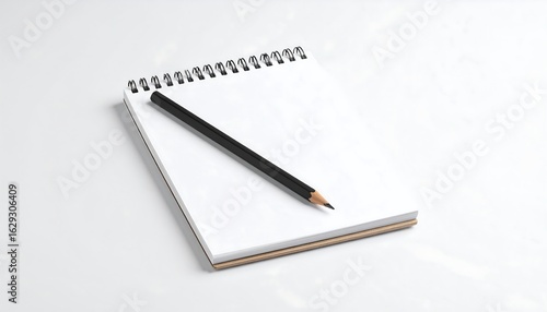 Wallpaper Mural Blank spiral-bound notebook with a pencil Torontodigital.ca