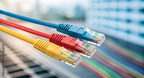 Colorful Ethernet Cables Macro – Abstract Tech Close-Up Shot V3