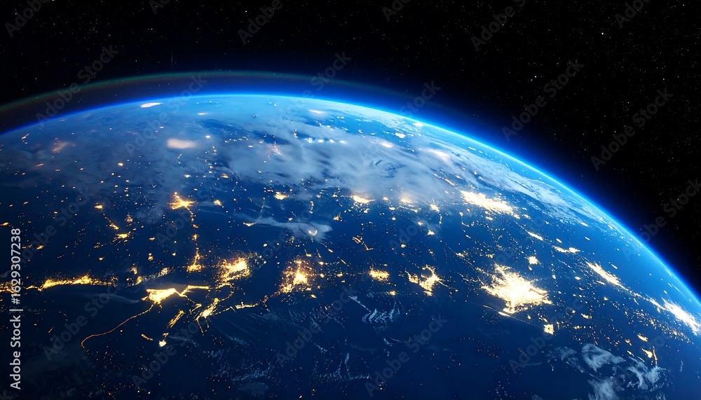 Obraz premium Earth at night from space (2)
