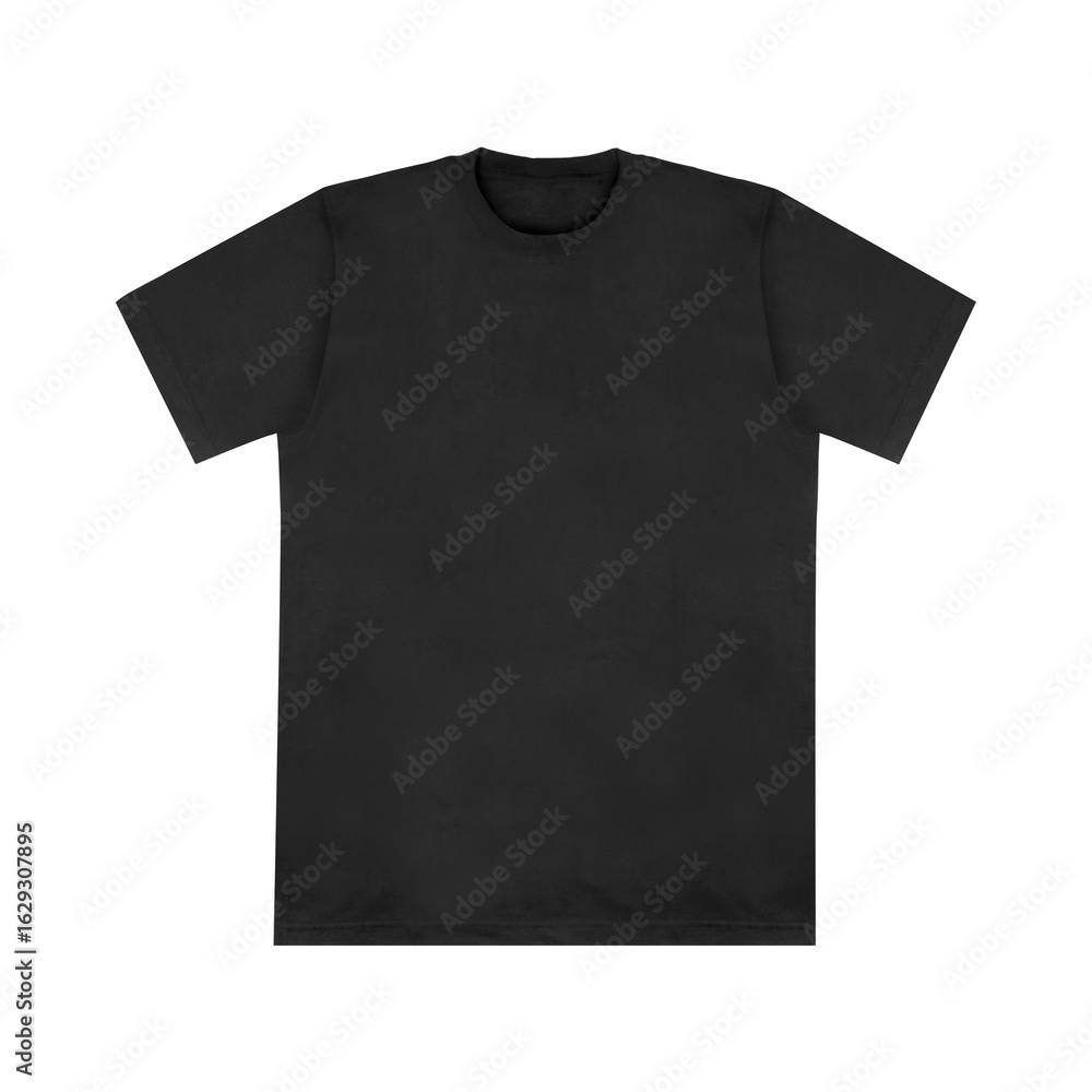 Blank t-shirt black template front and back view on white background. Short Sleeve mock-up Blank t-shirt black template front and back view on white background. Short Sleeve mock-up
