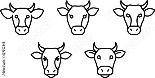 Cow face logo vector