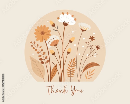 Floral greeting card with hand drawn wildflowers. Vector illustration,cute flowers and leafs isolated icon vector illustration desing vector illustration desing