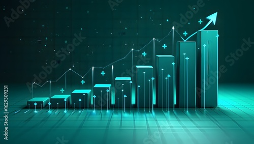 Stock market chart growth graph business finance investment success trend analysis