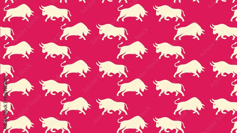 Fototapeta premium Bull fighting pattern design multicolored