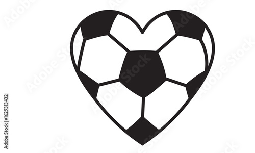 Soccer Ball Heart Vector and Clip Art 