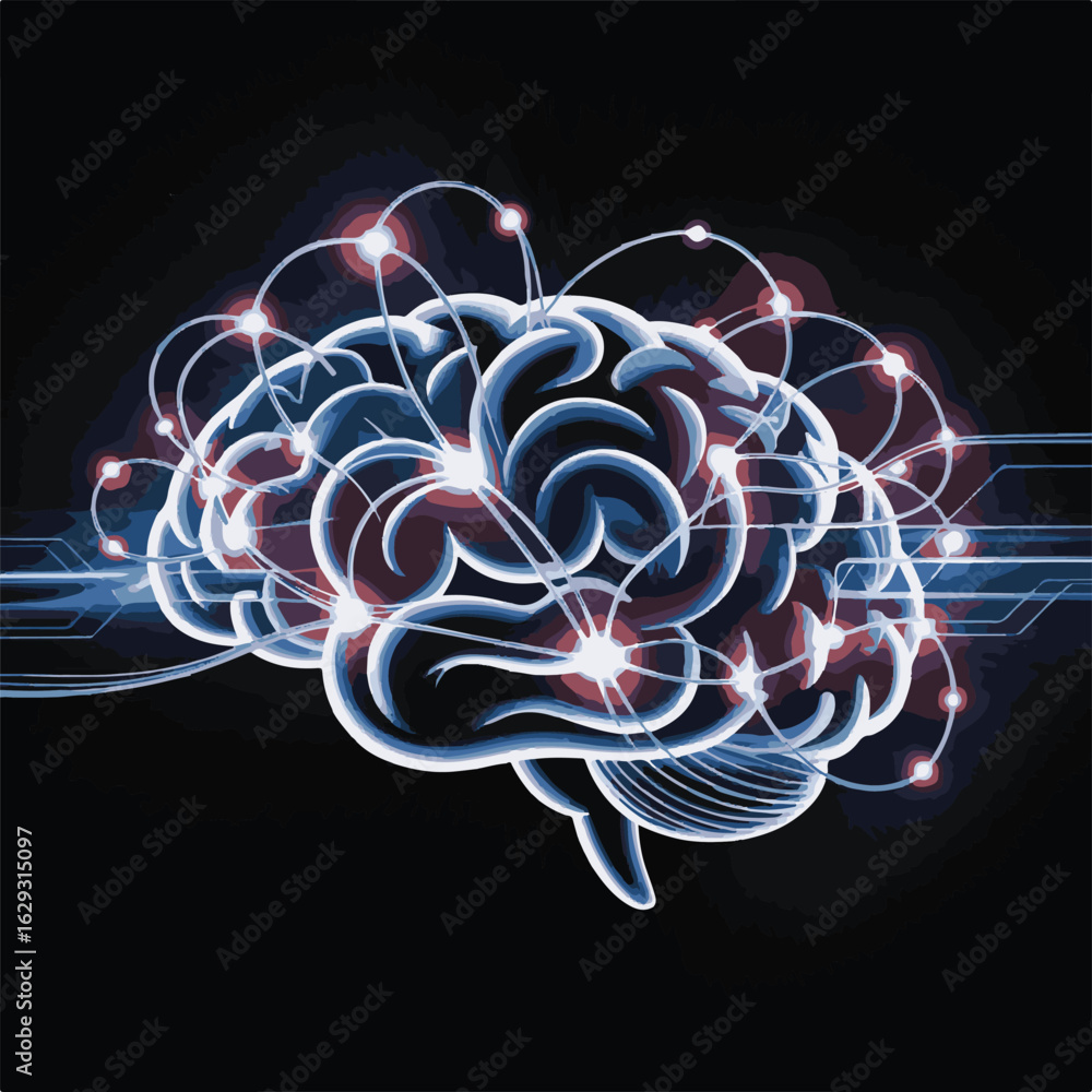 Obraz premium Glowing human brain