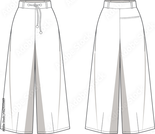 Vector illustration of blue denim jeans isolated on white, showcasing a casual style with pockets and stitching details