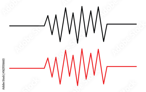 heart rhythm set , Electrocardiogram, ECG - EKG signal, Heart Beat pulse line concept design element isolated on transparent background, Concept of sport. Signs of rhythm in eps 10.