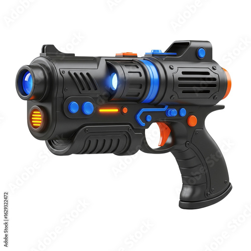 Obraz na plátne Futuristic laser tag gun toy with lights