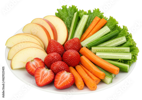 Wallpaper Mural Healthy fruits and vegetables plate isolated on transparent background Torontodigital.ca