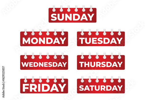 Calender days of the week set every day a week vector