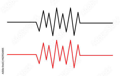 Heart beat icon set. Wave pulse. Cardio graph symbol. Medical icon, healthcare symbol, vital signs symbol, health icon, heartbeat line, cardiograph icon, heart rhythm symbol. Vector illustrator in eps