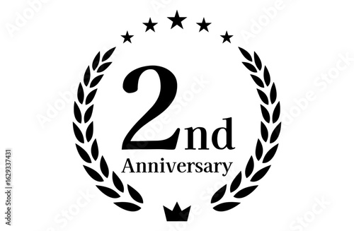 2周年記念、アニバーサリーのロゴベクターイラスト