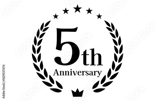 5周年記念、アニバーサリーのロゴベクターイラスト