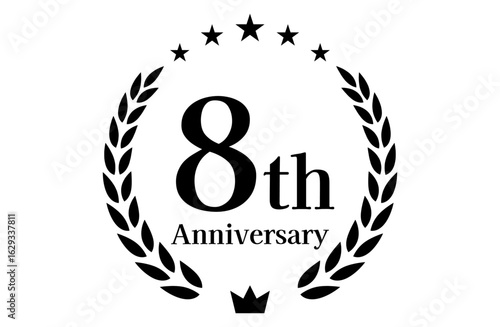 8周年記念、アニバーサリーのロゴベクターイラスト