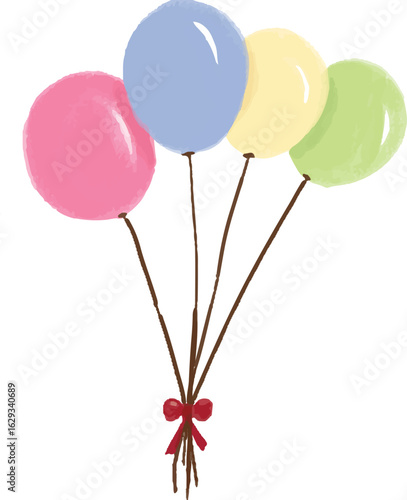 Colorful Balloons Bouquet Vector Illustration Party Decoration
