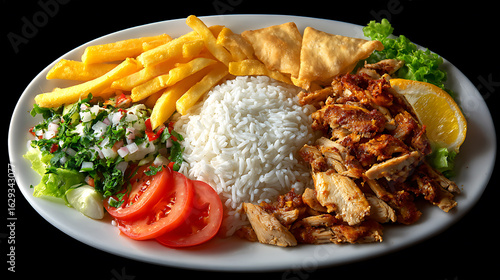 Shawarma Platter with Rice and Fries
