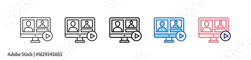 Webinar Icon In 5 Different Styles Set Collection.   