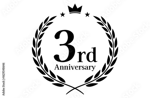 3周年記念、アニバーサリーのロゴベクターイラスト