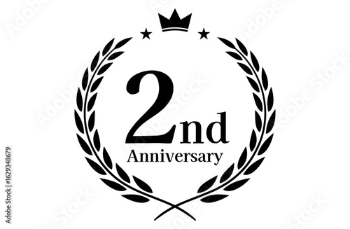2周年記念、アニバーサリーのロゴベクターイラスト