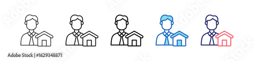 Lender Icon In 5 Different Styles Set Collection.   
