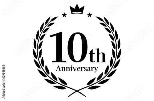 10周年記念、アニバーサリーのロゴベクターイラスト