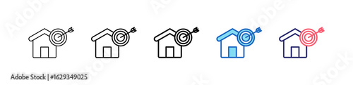 Target Icon In 5 Different Styles Set Collection.   