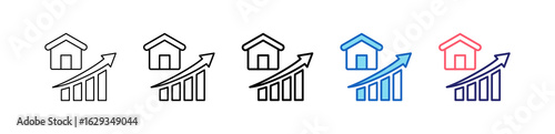 Growth Icon In 5 Different Styles Set Collection.   