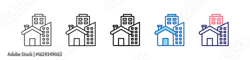 Property Icon In 5 Different Styles Set Collection.   
