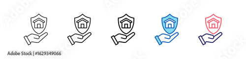 Insurance Icon In 5 Different Styles Set Collection.   