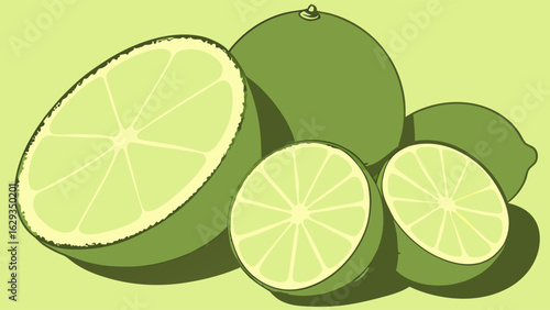 Vibrant Lime Slices and Whole Limes.
