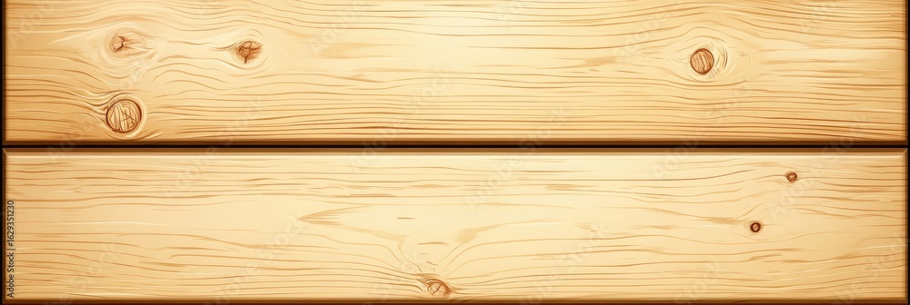 Fototapeta premium Two light-brown wood planks with visible grain, knots, and subtle variations in tone, creating a natural texture