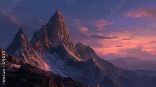 sunset in the mountains
