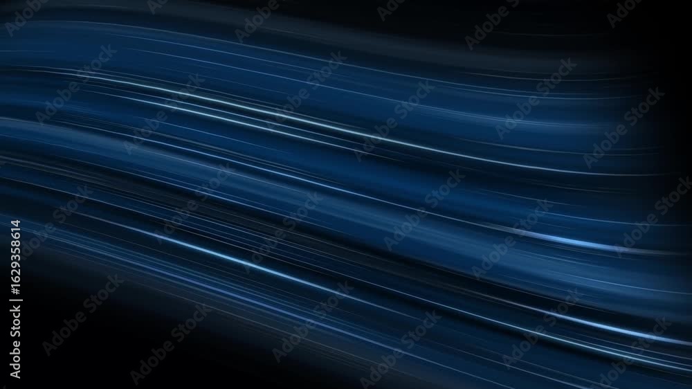 Colorful air flow moving from right to left animation isolated on black background