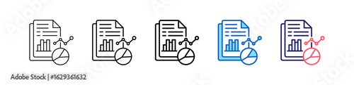 Report Icon In 5 Different Styles Set Collection.   