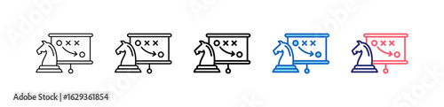 Strategy Icon In 5 Different Styles Set Collection.   