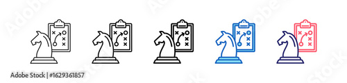 Strategy Icon In 5 Different Styles Set Collection.   