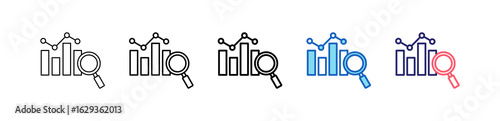 Analysis Icon In 5 Different Styles Set Collection.   