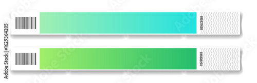 Wristband bracelet event access. Mock up paper hand band. Sticky hand entrance event paper bracelet isolated on a transparent background.