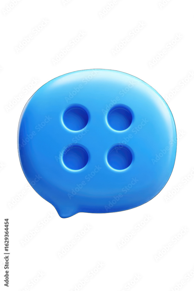 Fototapeta premium Blue button-like chat bubble icon