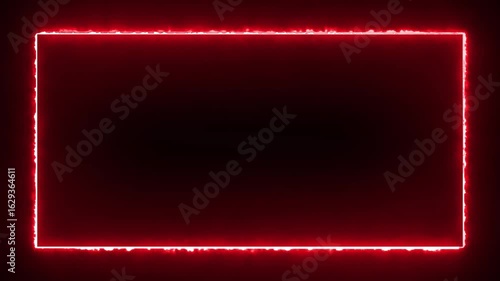 abstract glowing neon rectangle border frame black background. neon border glowing frame isolated on black background. neon frame rectangle, moving neon lights overlay, square neon line rectangle.