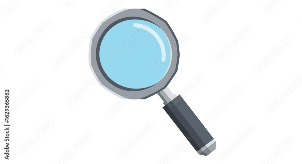 Illustration of a simple magnifying glass used for search and investigation concept Illustration of a simple magnifying glass used for search and investigation concept