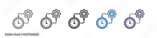 Time Management Icon In 5 Different Styles Set Collection.   