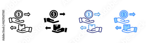 Direct Marketing icon set multiple style collection