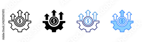 Development icon set multiple style collection