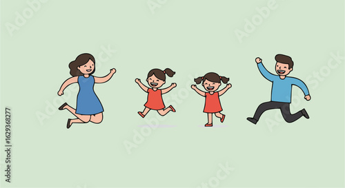Vector illustration of a family of people